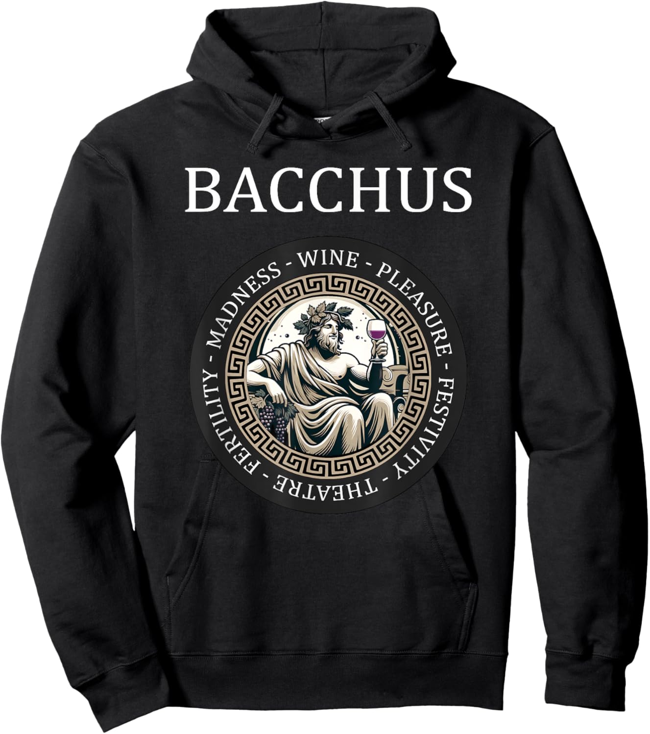 Bacchus Roman God of Wine and Festivals Roman Mythology Hoodie - Hoodie | Black