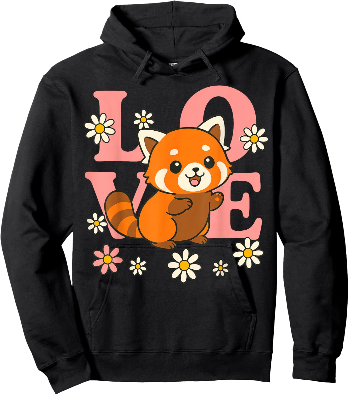 Red Panda Love Hoodie - Hoodie | Black