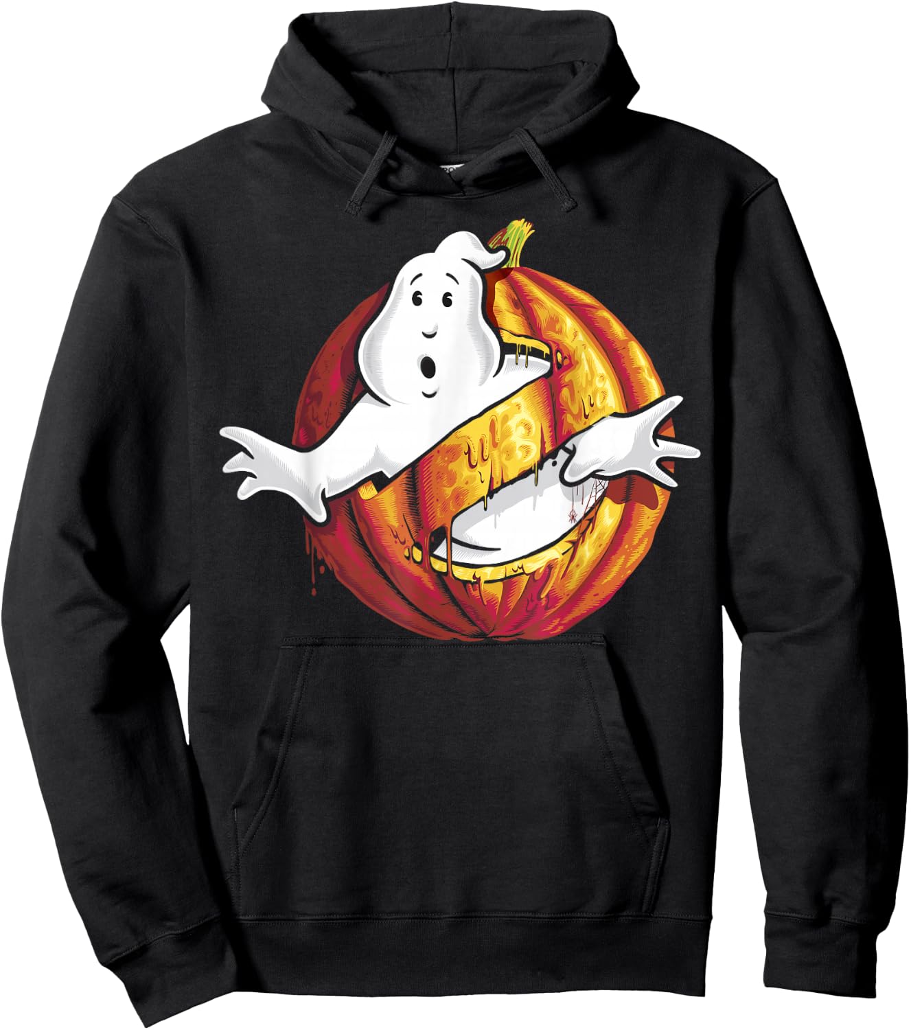 Ghostbusters Classic Logo Halloween Pumpkin Graphic Hoodie - Hoodie | Black