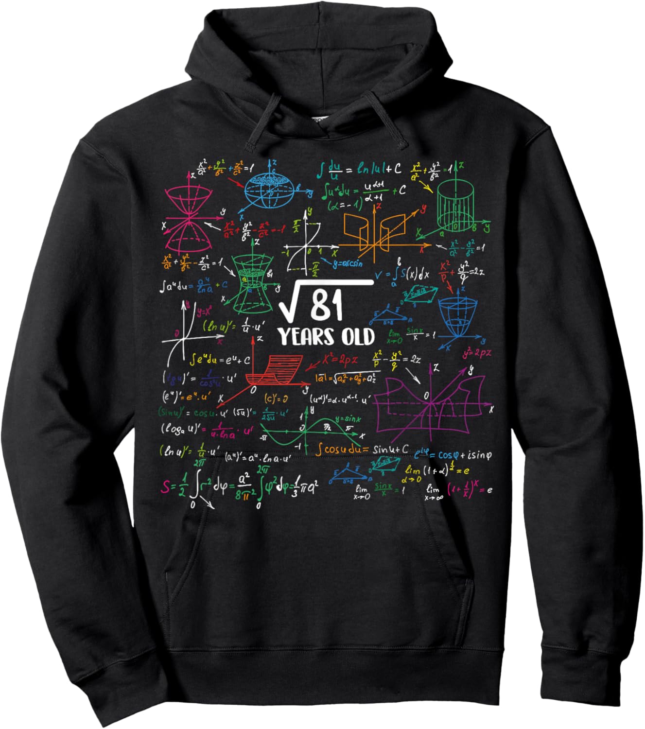 9 Year Old Math Lovers 9th Birthday Gift Square Root of 81 Hoodie - Hoodie | Black