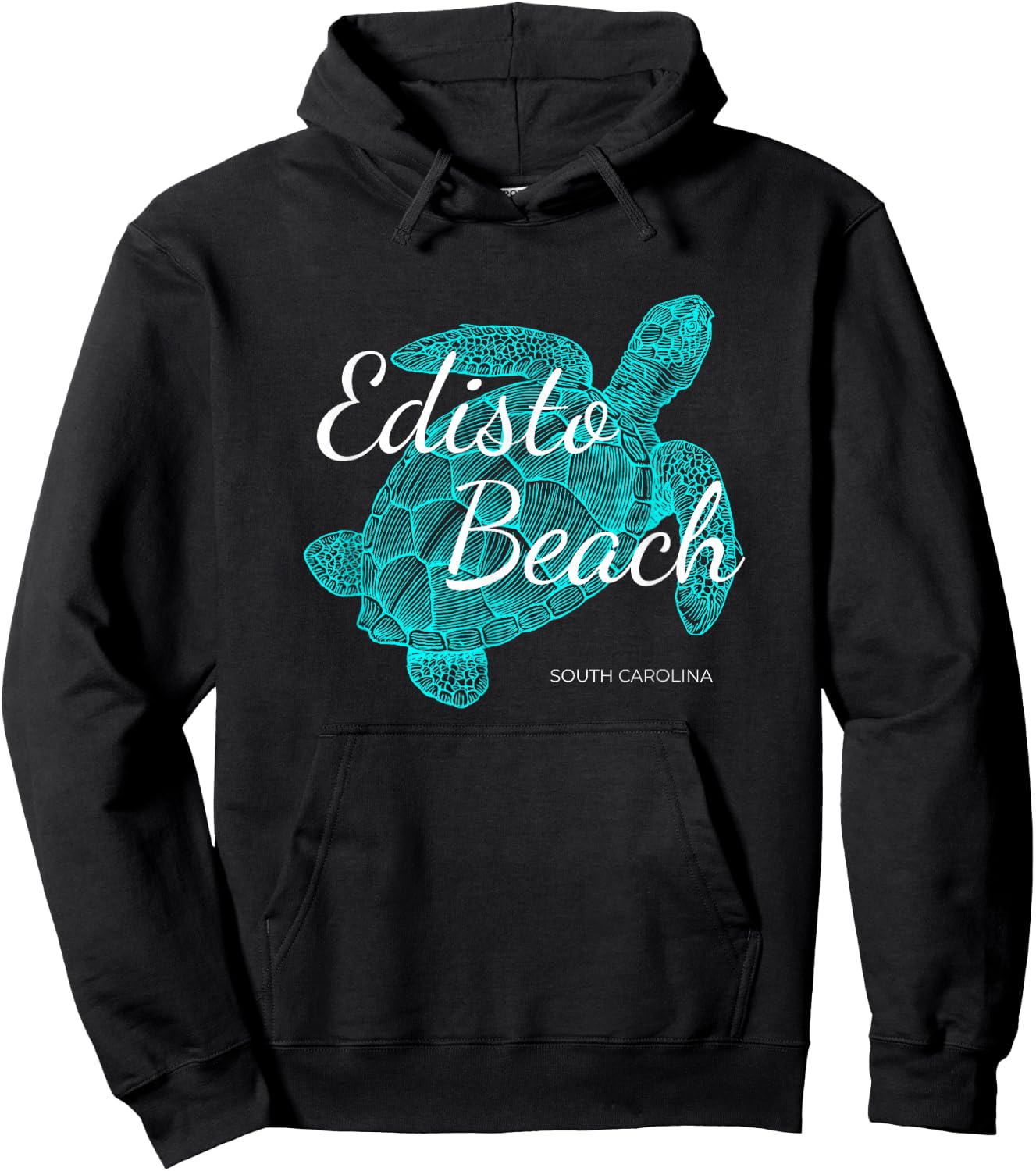Edisto Beach South Carolina Vacation With A Turtle Graphic Hoodie - Hoodie | Black