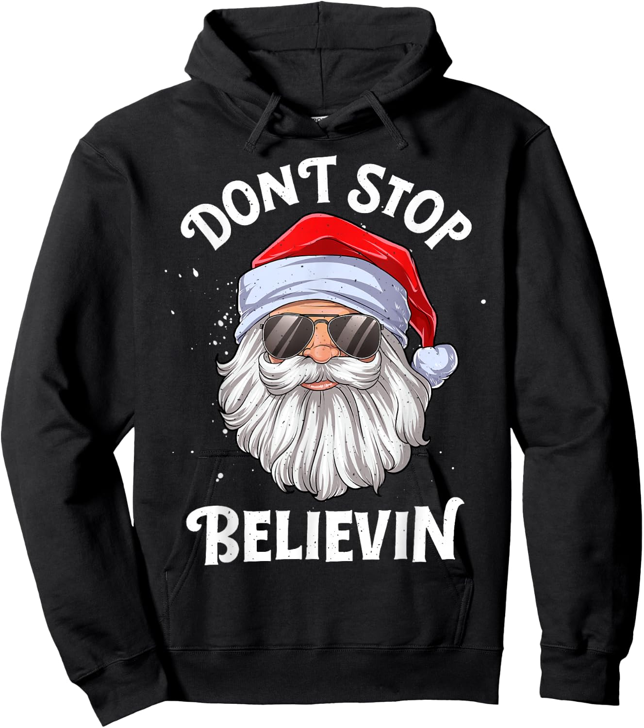 Don't Stop Believin Santa Funny Christmas Boys Kids Gifts Hoodie - Hoodie | Black