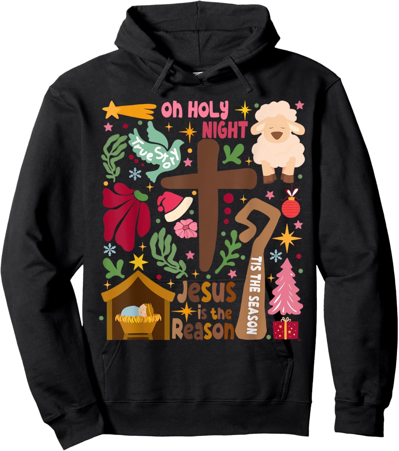 True Story Jesus Christmas Nativity Scene Christian Faith Hoodie - Hoodie | Black