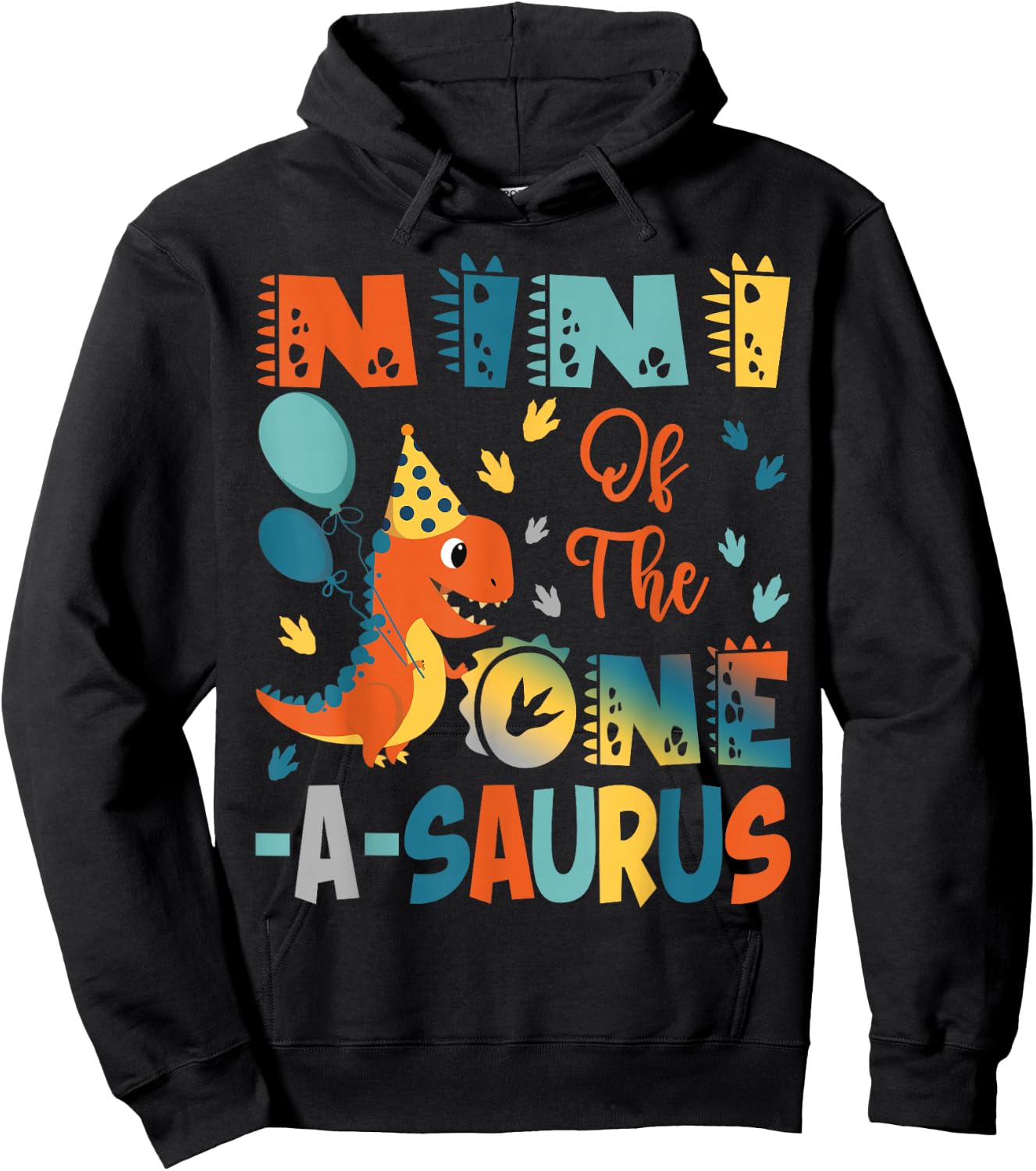 Nini Of The One-A-Saurus 2Nd Birthday Dinosaur Party Hoodie - Hoodie | Black