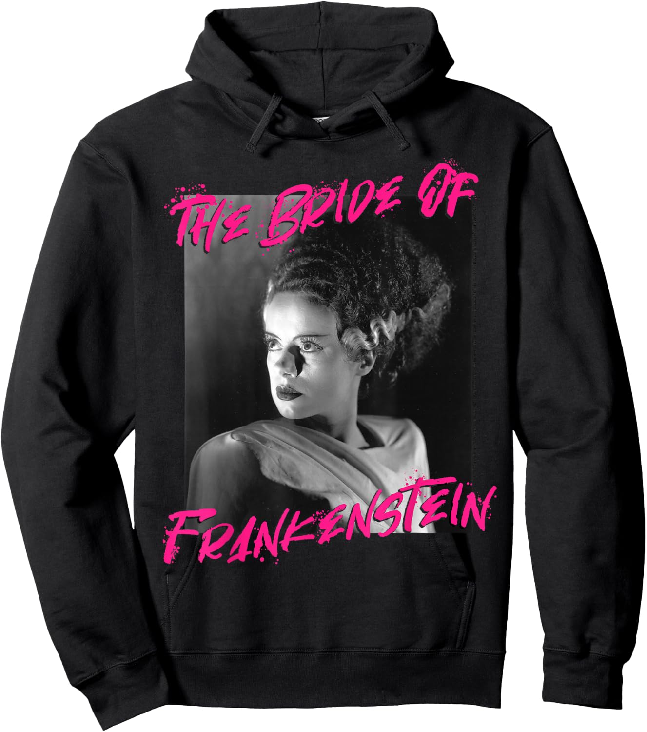 Universal Monsters The Bride Of Frankenstein Paint Splatter Hoodie - Hoodie | Black