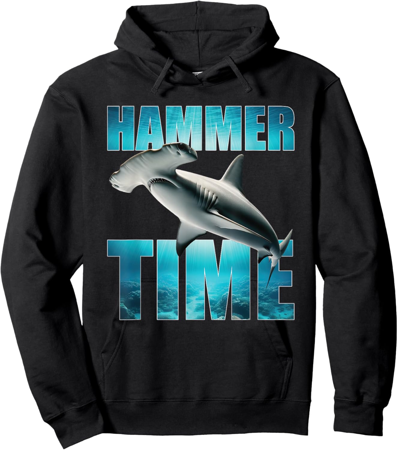 Hammerhead Shark Hammer Time Funny Ocean Lovers Hoodie - Hoodie | Black