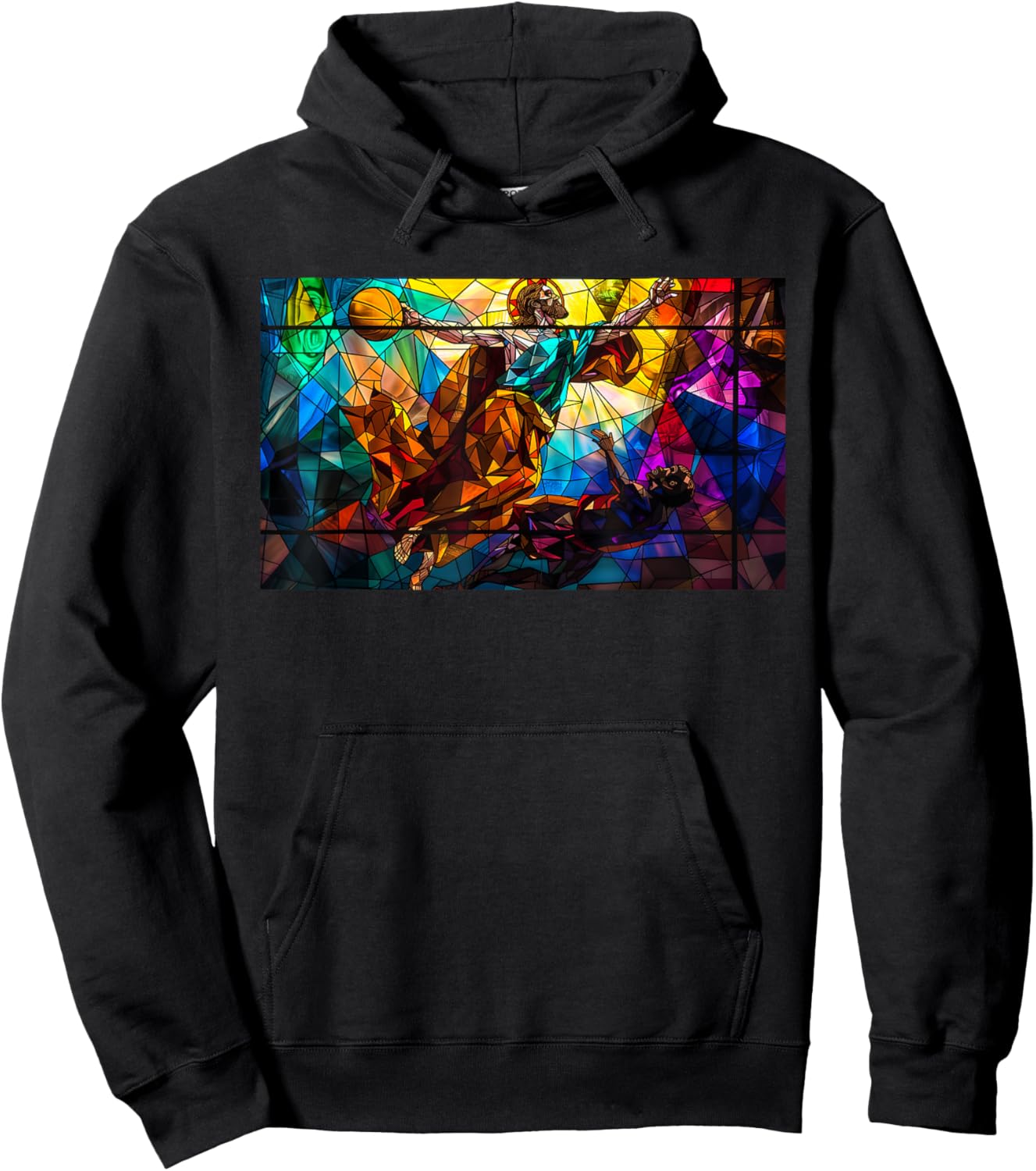 Funny Jesus Dunking Over The Devil Christian Hoodie - Hoodie | Black