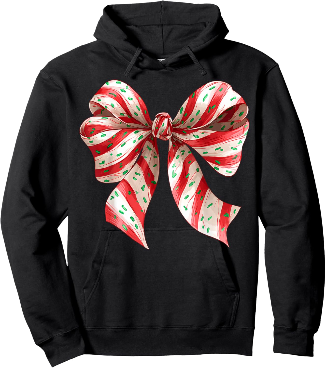 Coquette Bow Christmas Tree Cake Christmas Girls Women Hoodie - Hoodie | Black