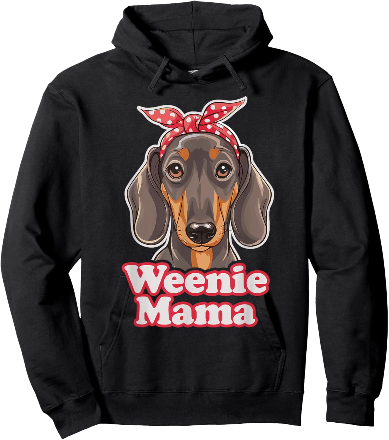 Weenie Mama Funny Dachshund Lover Weiner Dog Hoodie - Hoodie | Black