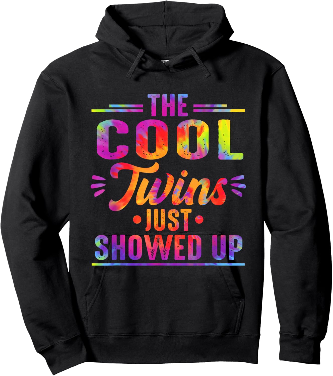 The Cool Twins Just Showed Up Tie Dye Twin Flame Energy Hoodie - Hoodie | Black