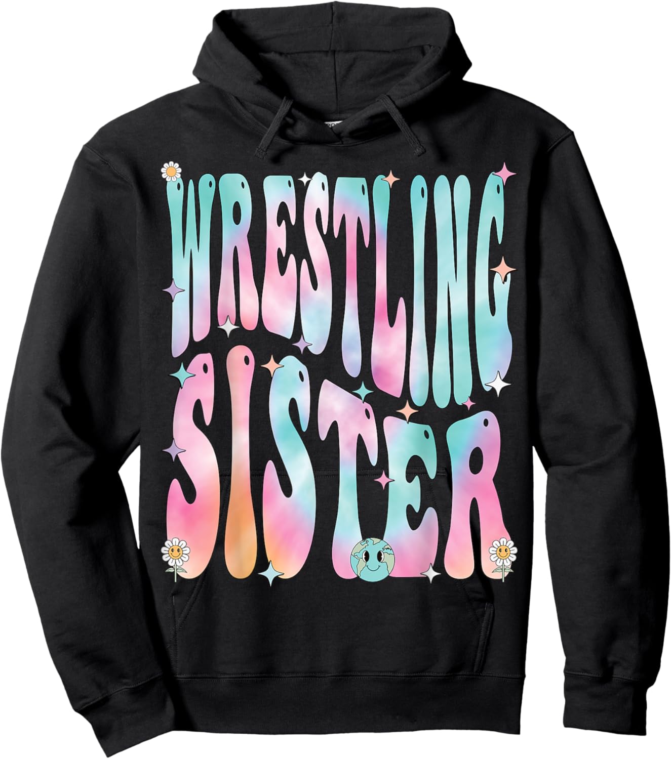 Wrestling Sister Groovy, Wrestling Sister Hoodie - Hoodie | Black