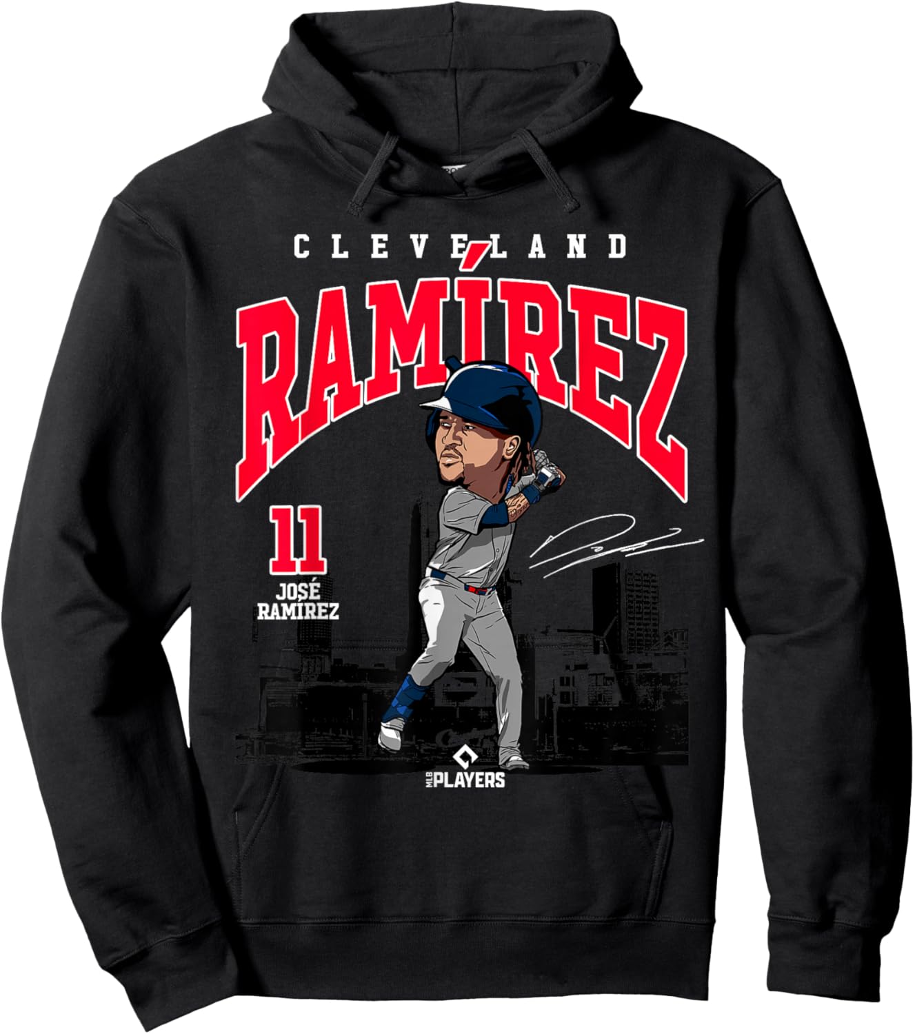 José Ramírez | Cleveland Baseball MLB Players | MLBJRAM4030 Hoodie - Hoodie | Black