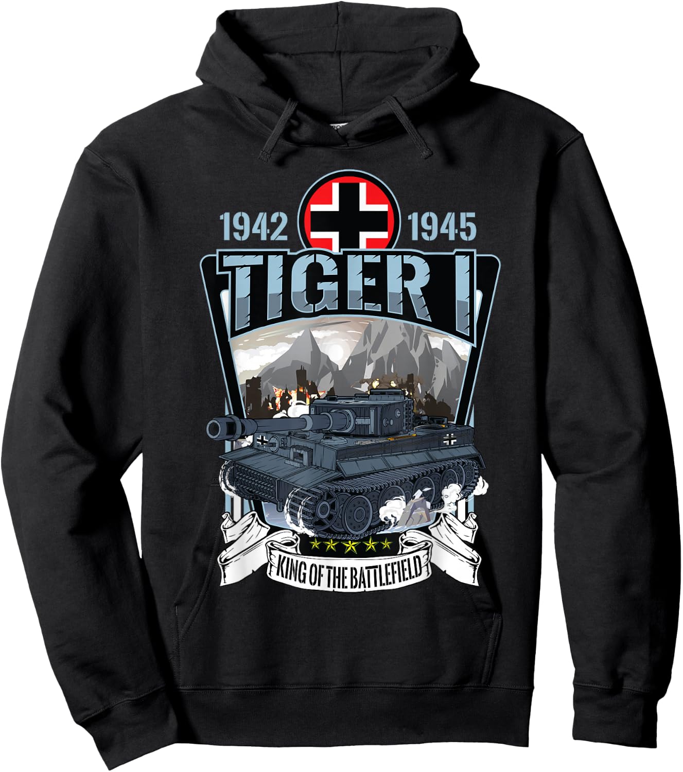 Vintage World War 2 German Tank Tiger I (1) Gift Hoodie - Hoodie | Black