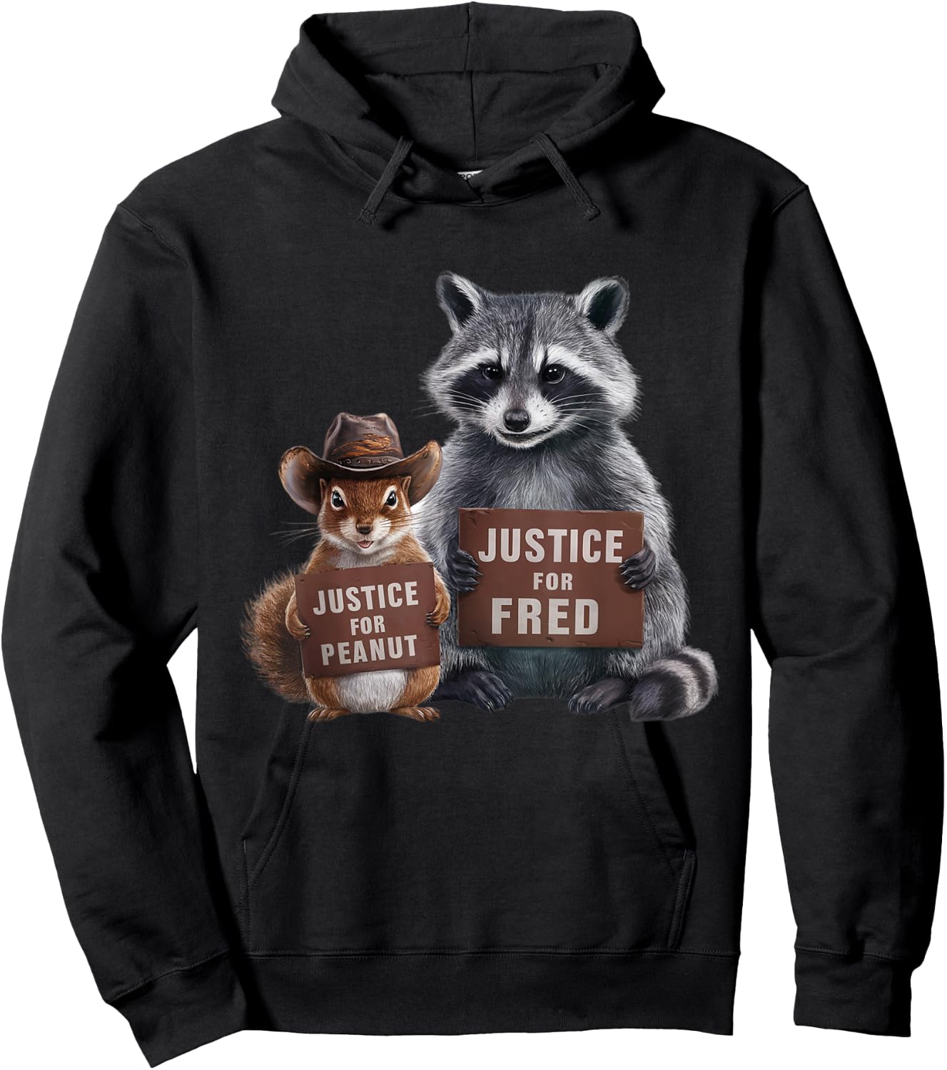 Justice For Peanut And Fred -Kids Black Cartoon Classic Hoodie - Hoodie | Black
