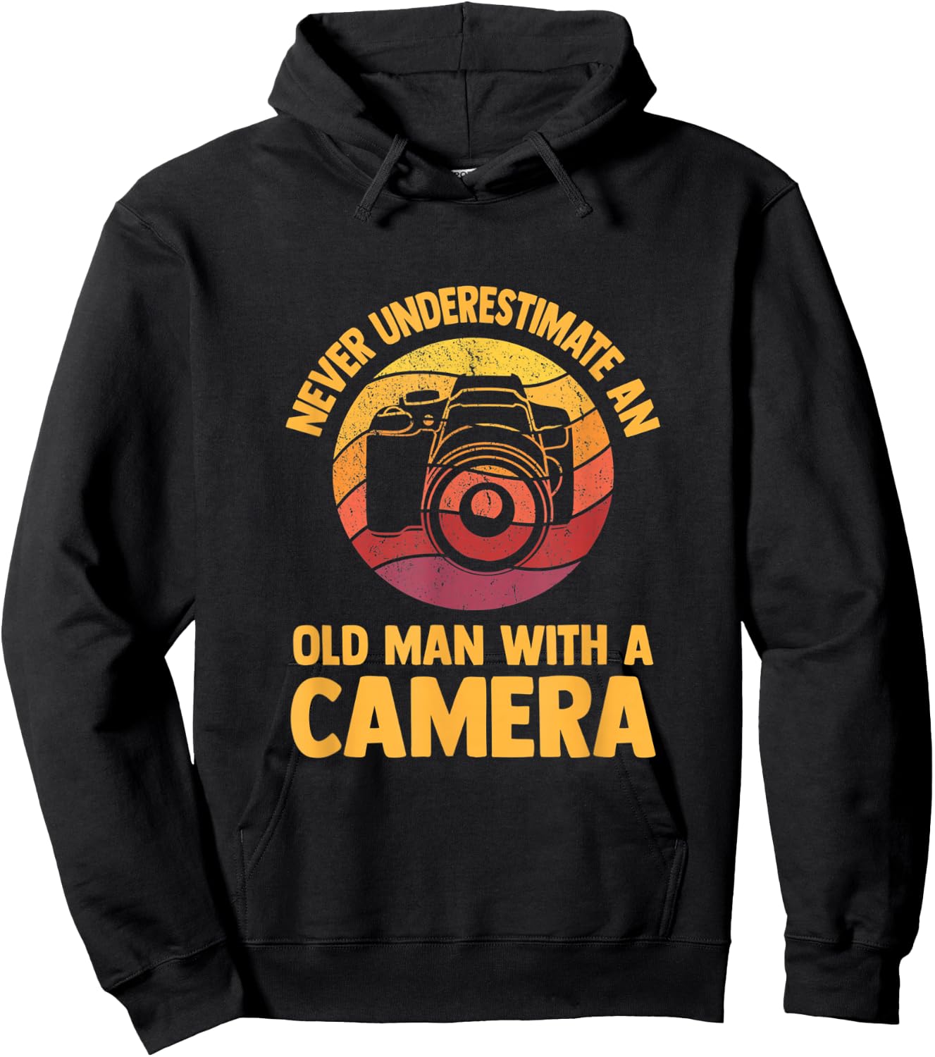 Never Underestimate an Old Man with A Camera Photography Hoodie - Hoodie | Black