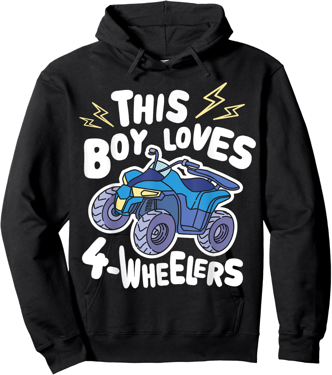 ATV Quad Biking Graphic - This Boy Loves 4 Wheelers Hoodie - Hoodie | Black