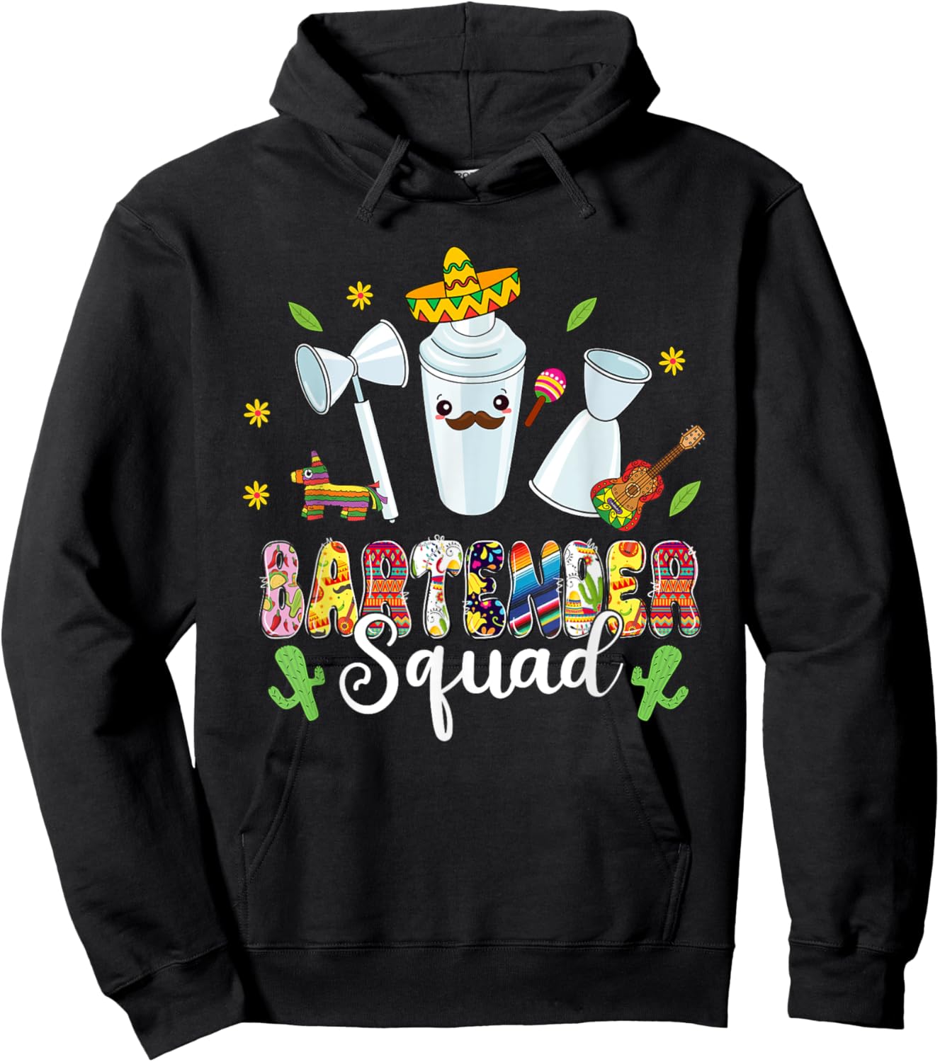 Bartender Squad Lets Fiesta Cinco De Mayo Mexican Bartender Hoodie - Hoodie | Black