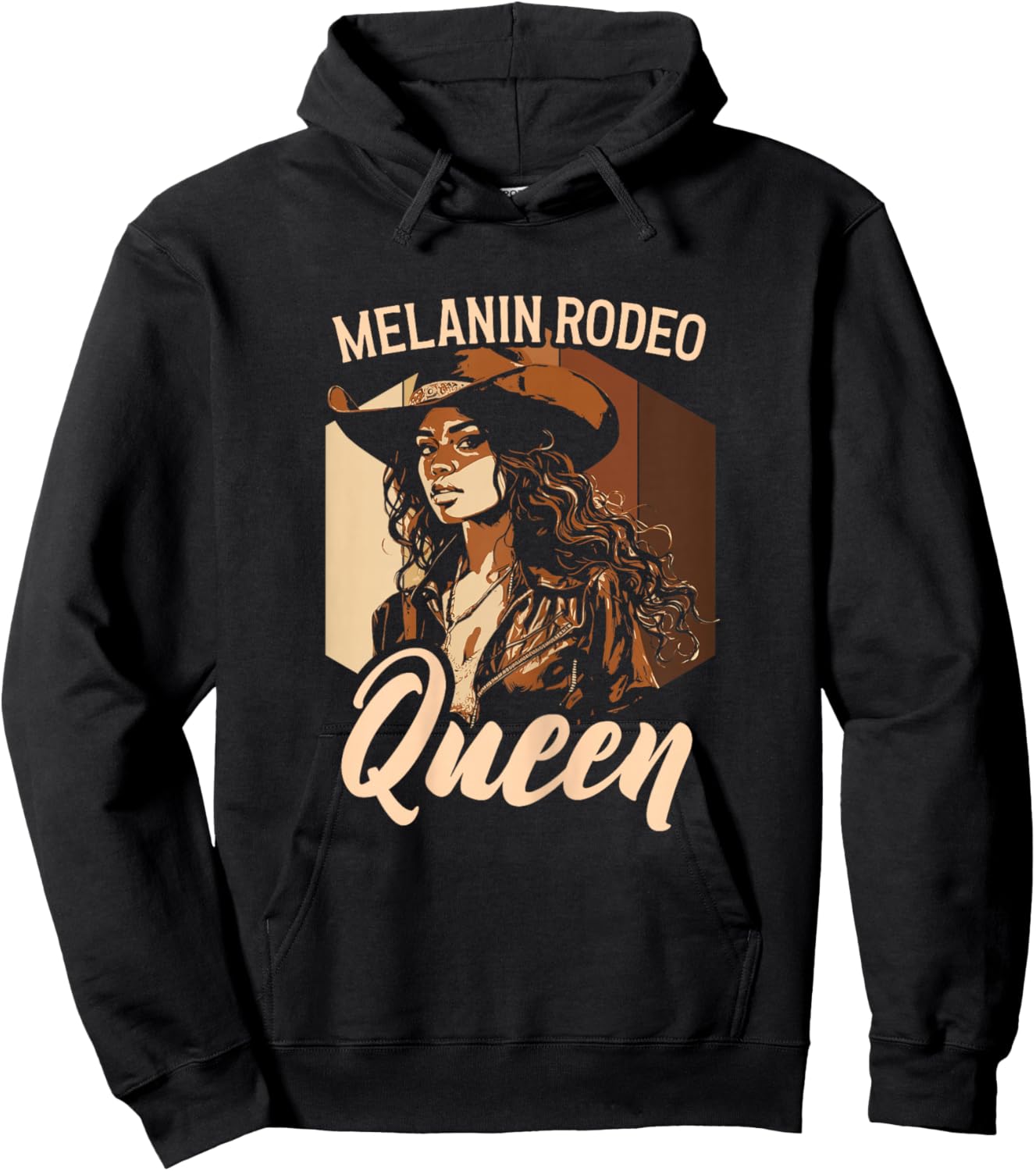 Melanin Rodeo Queen Bronc Riding African American Hoodie - Hoodie | Black