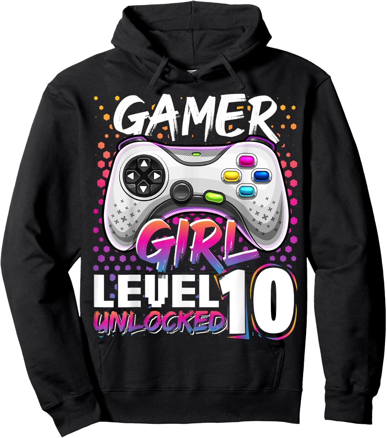 Gamer Girl Level 10 Unlocked Video Game Birthday Gift Girls Hoodie - Hoodie | Black