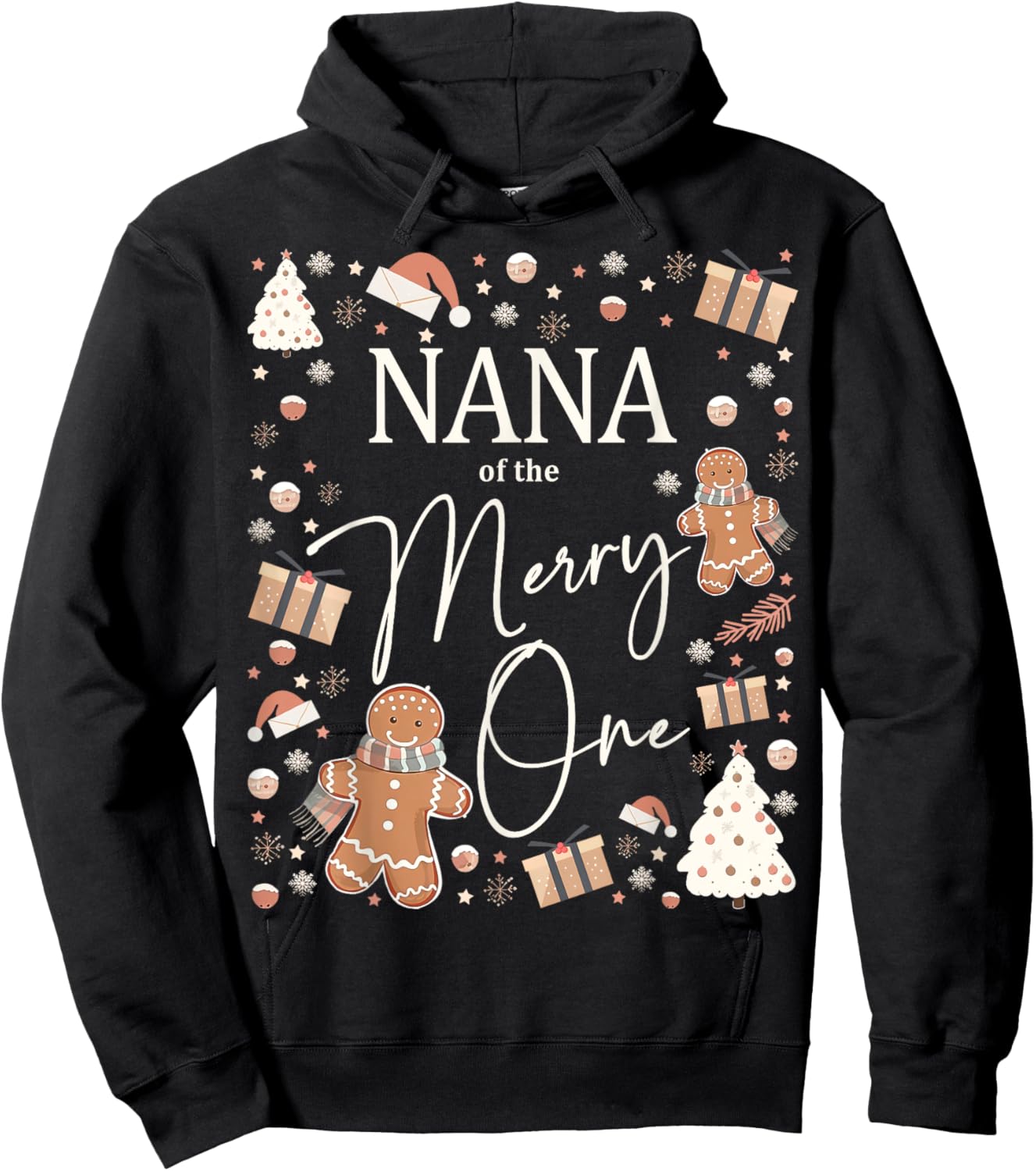 Nana of The Merry One Gingerbread Family's Fun at Christmas Hoodie - Hoodie | Black