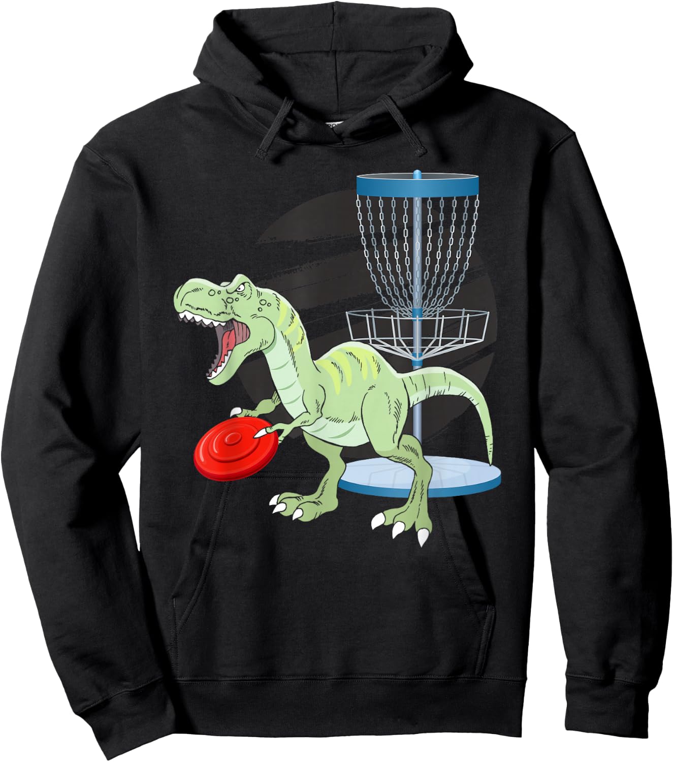 T Rex Frisbee Dinosaur Recreational Tosser Dino Disc Golf Hoodie - Hoodie | Black