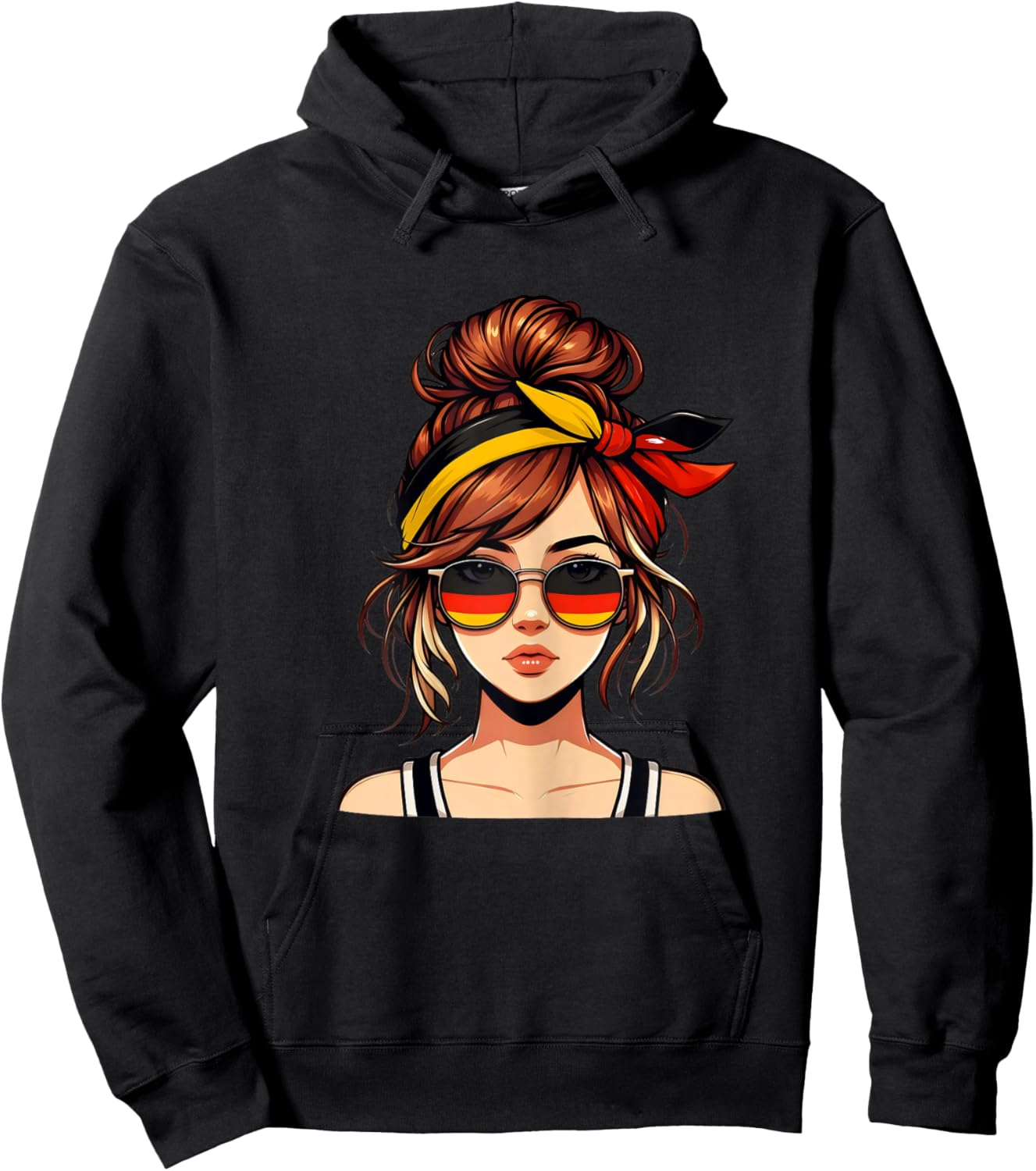 German Girl Deutsches Mädchen Deutschland Flagge Hoodie - Hoodie | Black