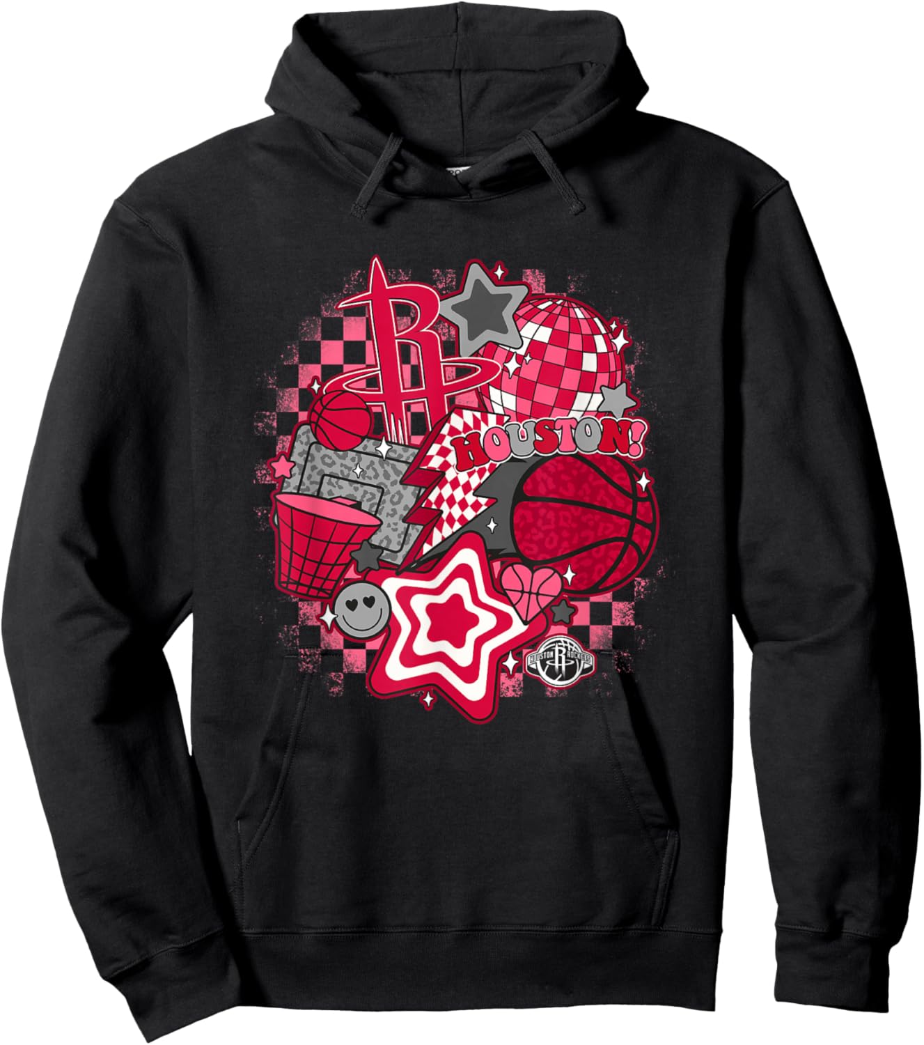 NBA Houston Rockets Psychedelic Basketball Collage Hoodie - Hoodie | Black