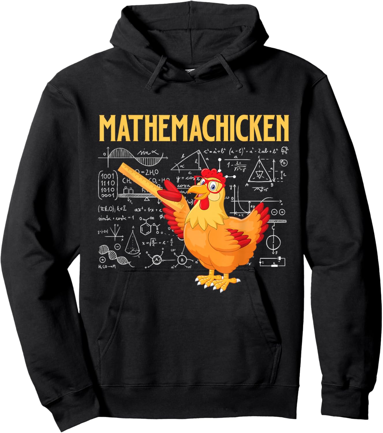 Mathemachicken - Chicken Math Lover Animal Poultry Owner Hoodie - Hoodie | Black