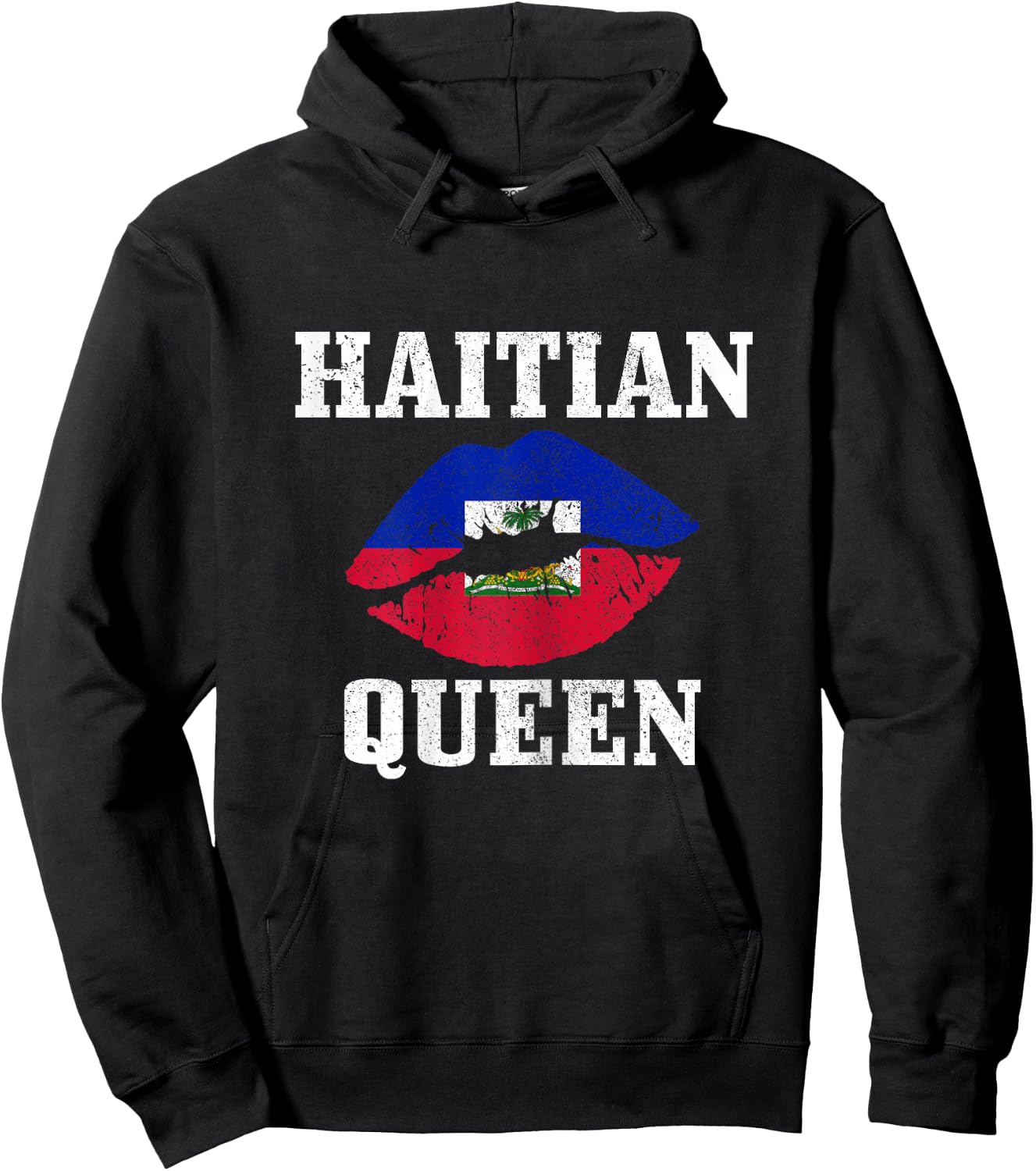 Haitian Queen Haiti Flag Pride Vintage Girl Hoodie - Hoodie | Black