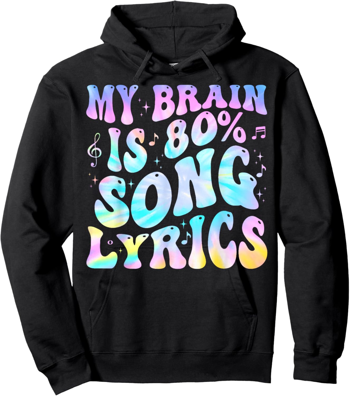 My Brain is 80 Percent Song Lyrics Music Lover Funny Hoodie - Hoodie | Black