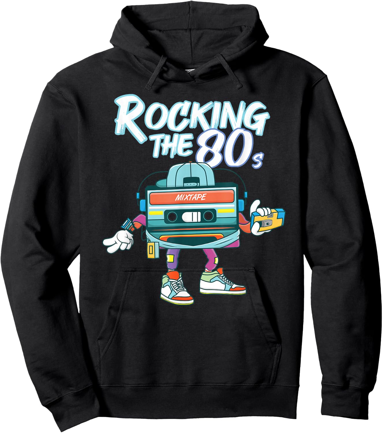 Retro 80s Rocking The 80s Mixtape Vintage Classic 1980s Hoodie - Hoodie | Black