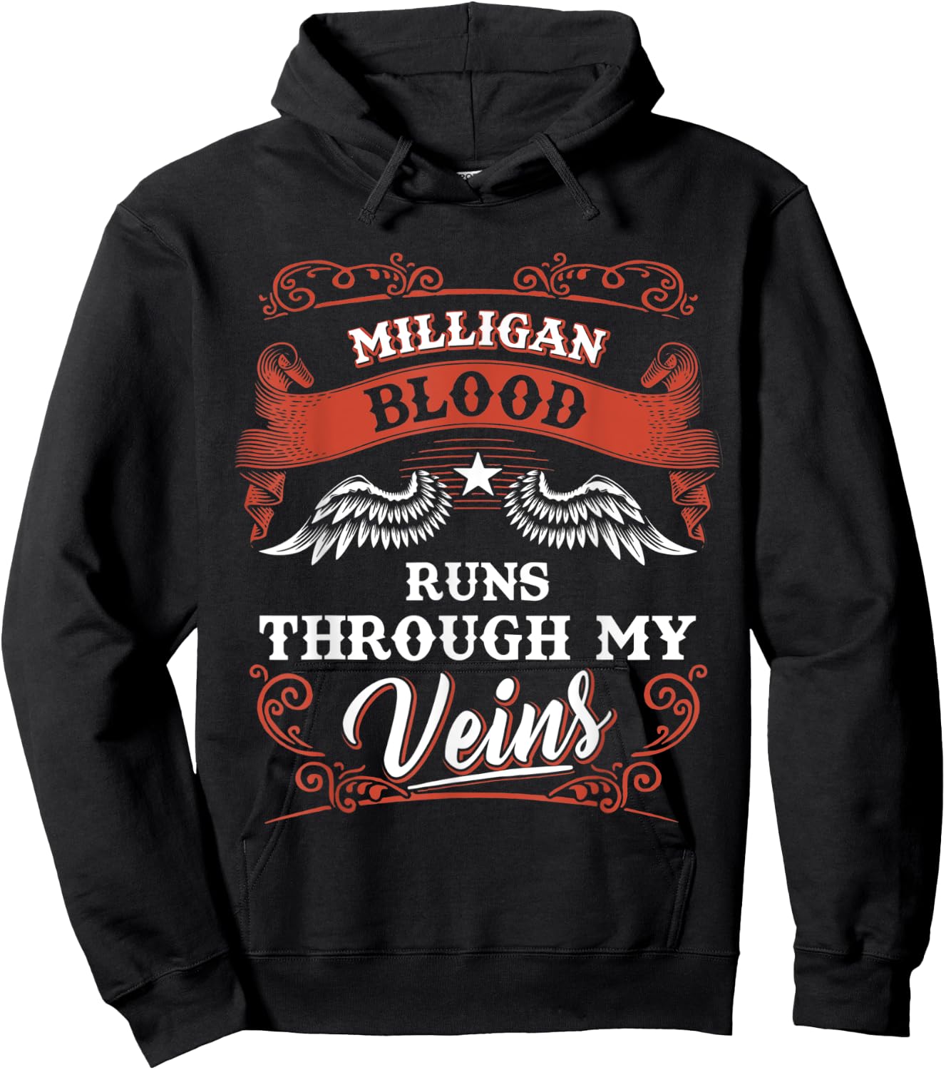 MILLIGAN blood runs through my veins shirt youth kid 2k3td Hoodie - Hoodie | Black