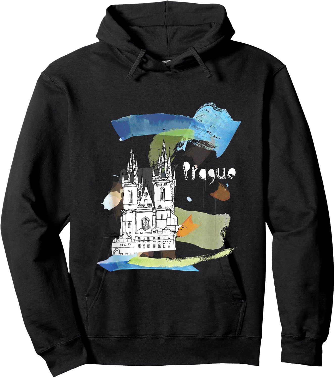 Prague Landmark Church Of Our Lady Before Tyn Czech Souvenir Hoodie - Hoodie | Black