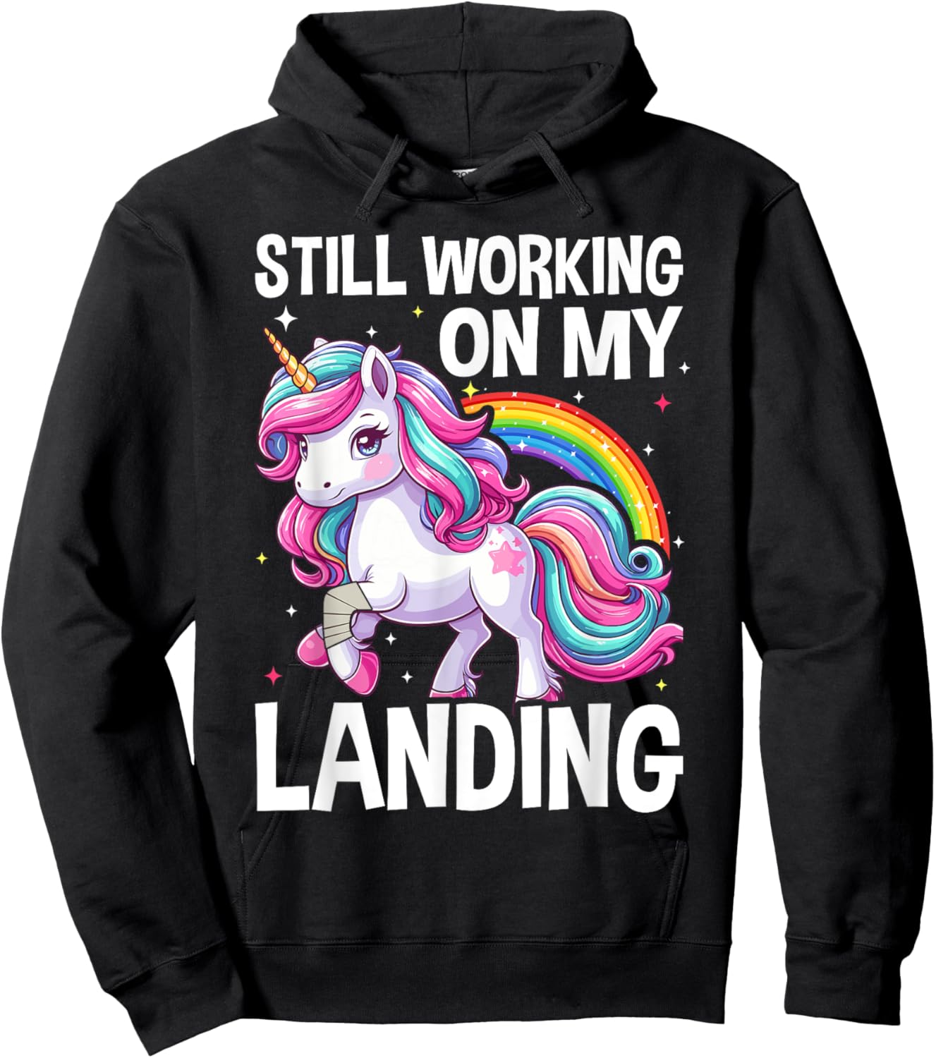Still Working On My Landing Injury Broken Arm Cute Unicorn Hoodie - Hoodie | Black