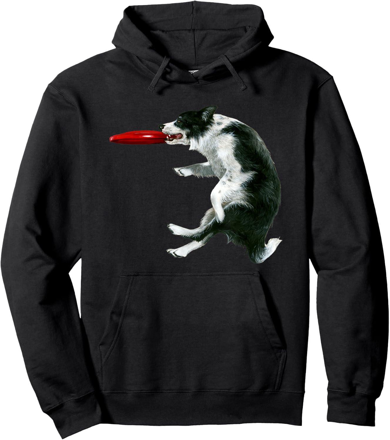 Border Collie Frisbee Graphic Sheepdog Print Hoodie - Hoodie | Black