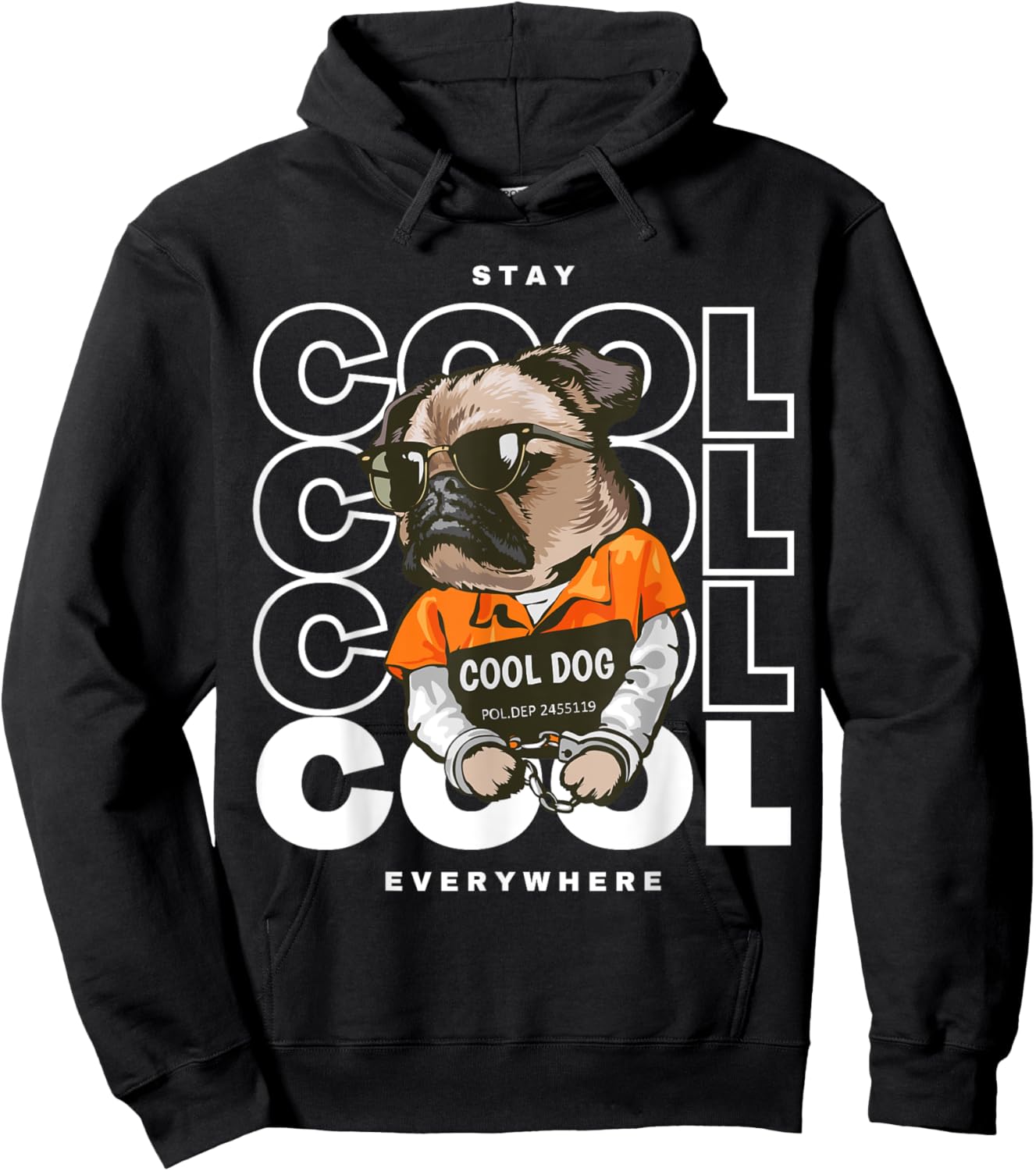 Stay Cool Everywhere. Funny Cool Dog Women Kids Hoodie - Hoodie | Black