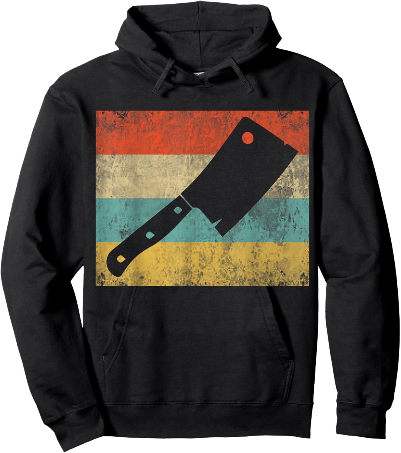 Funny Vintage Meat Cleaver Cooking Joke Chef Retro Women Men Hoodie - Hoodie | Black