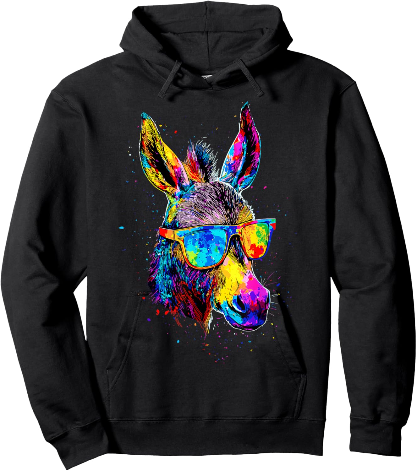 Donkey Colorful Popart Colors Donkey House Donkey Riding Hoodie - Hoodie | Black