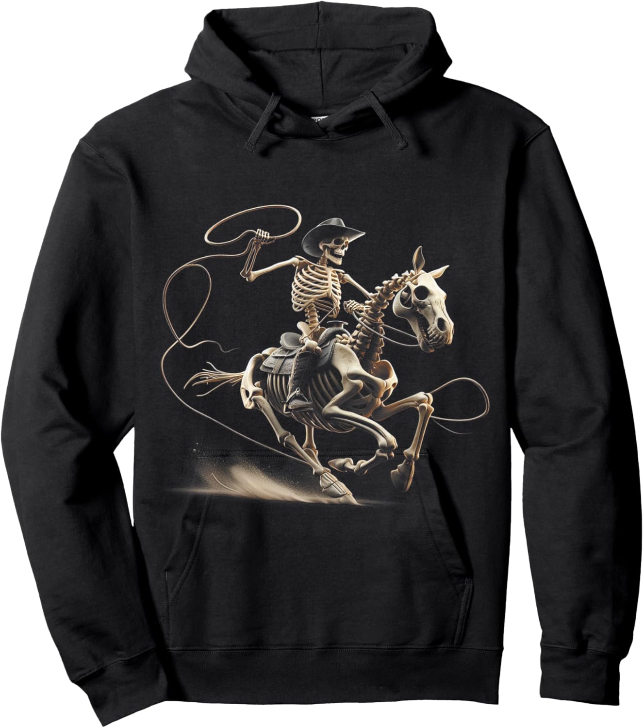 Halloween Cowboy Horse Skeleton Costume Hoodie - Hoodie | Black