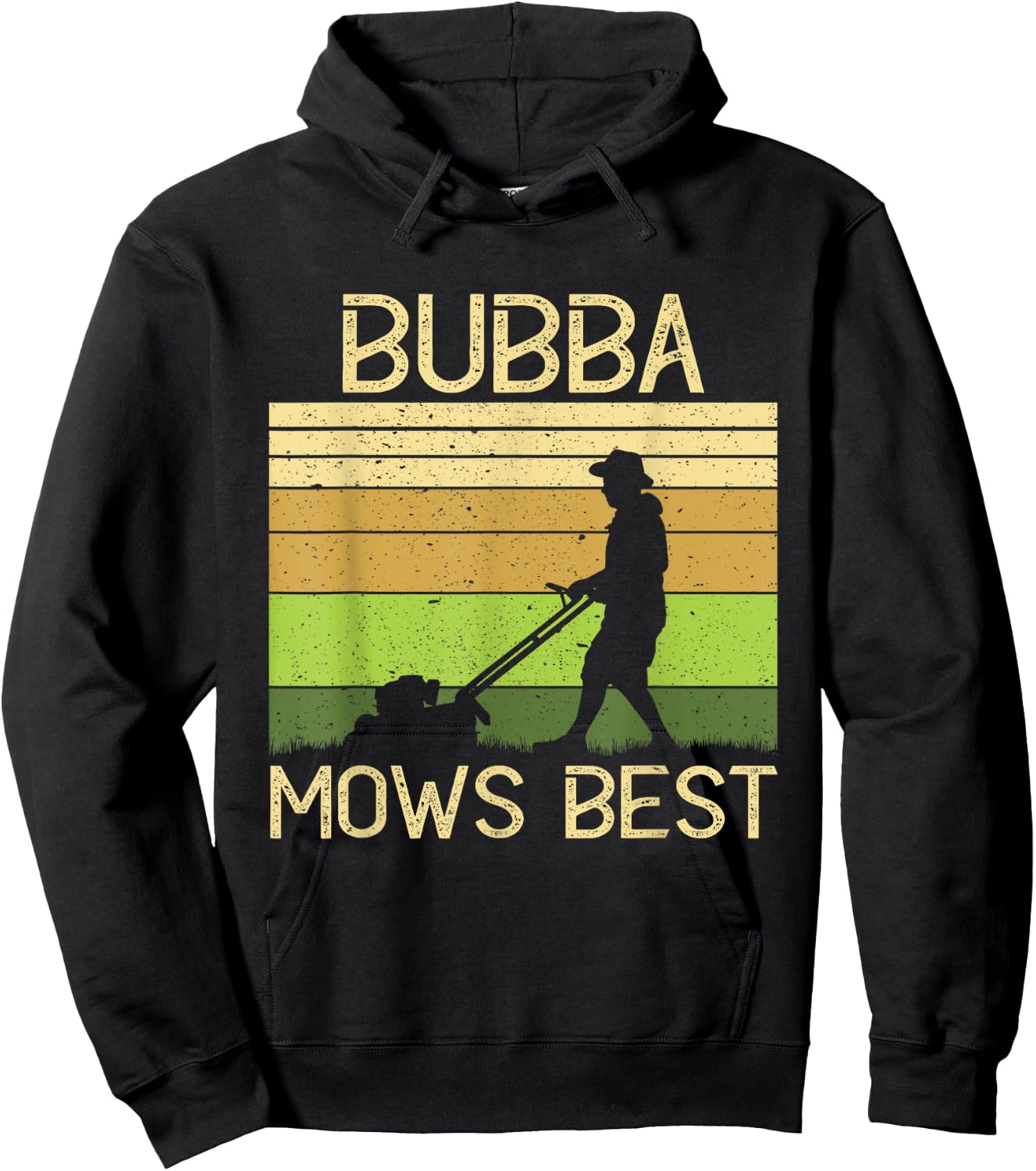 Bubba Mows Best Funny Lawn Mowing Grandpa Gardening Hoodie - Hoodie | Black