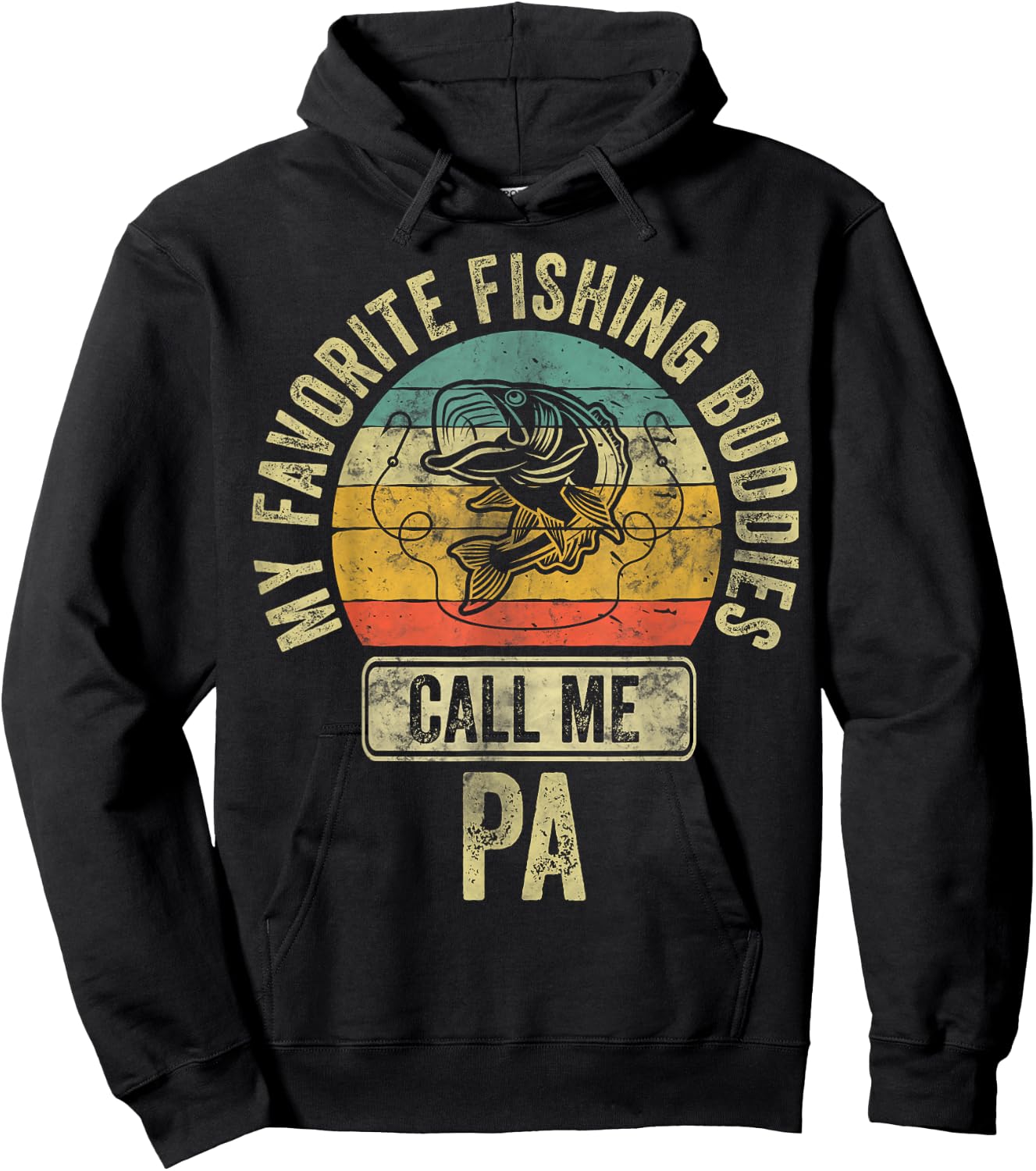 My Favorite Fishing Buddies Call Me Pa Shirt Fisherman Hoodie - Hoodie | Black