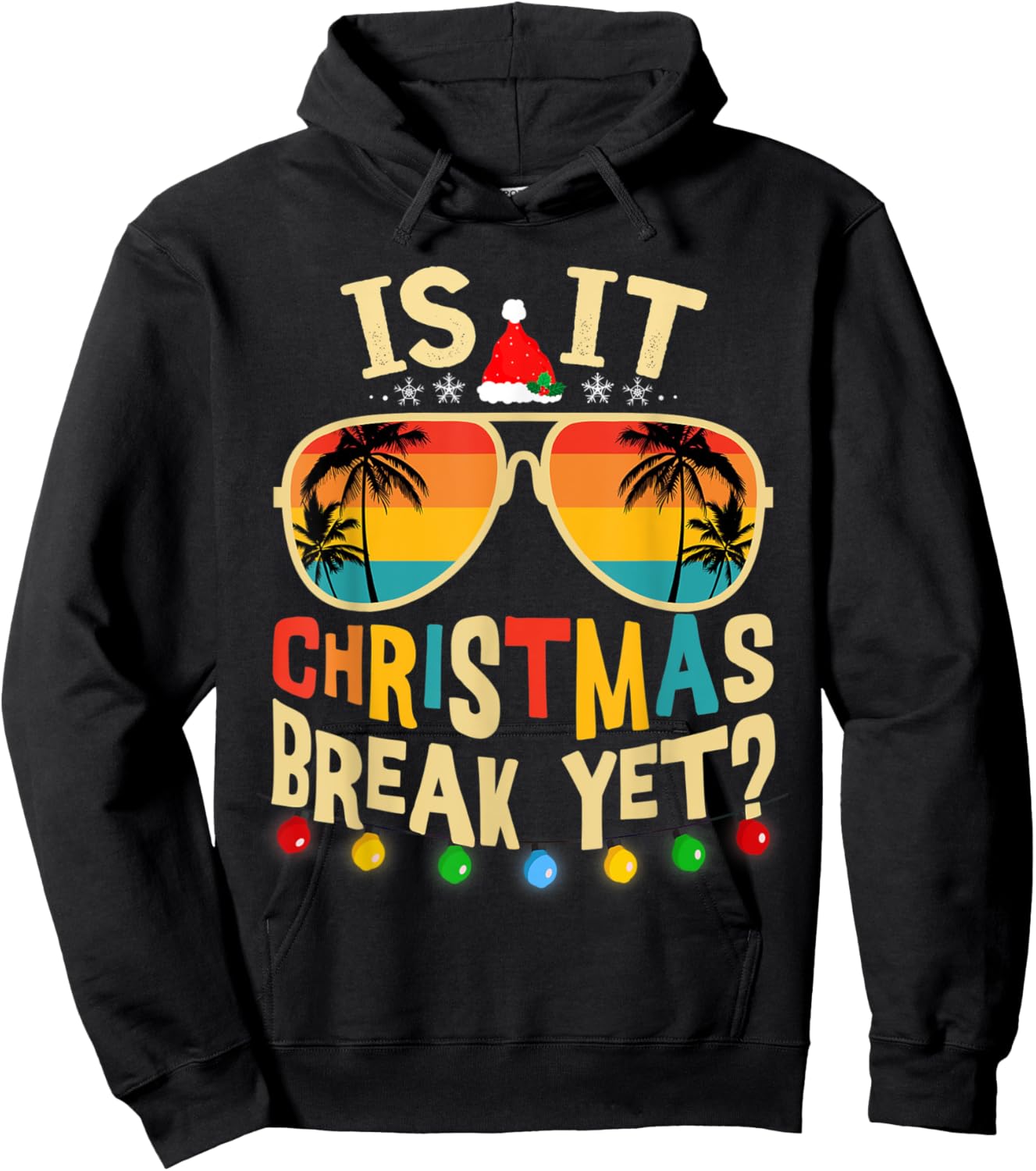 Is it Christmas Break Yet Christmas For Teacher Women Hoodie - Hoodie | Black
