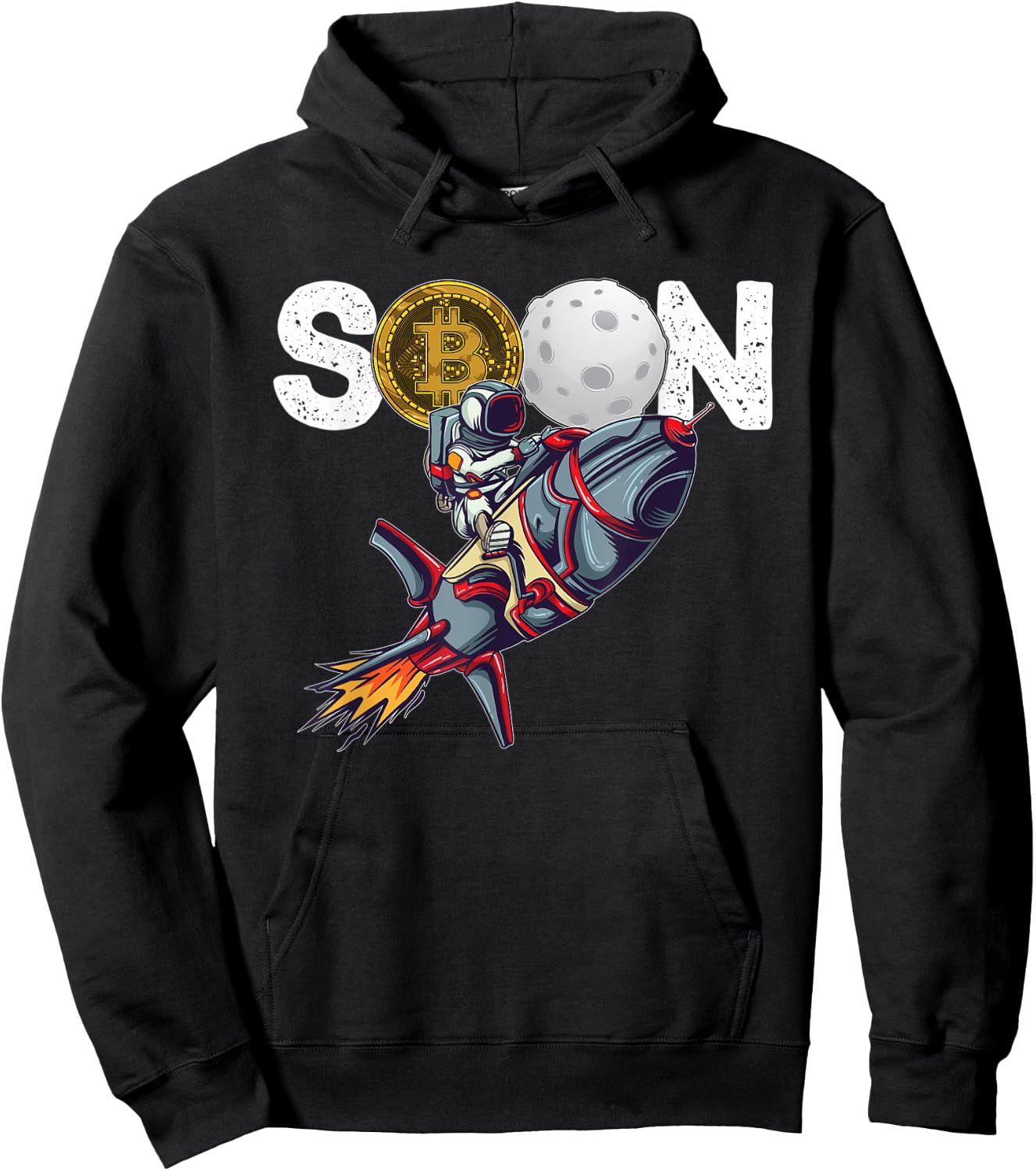 Bitcoin "SOON" To Moon Cryptocurrency HODL Funny Crypto Hoodie - Hoodie | Black