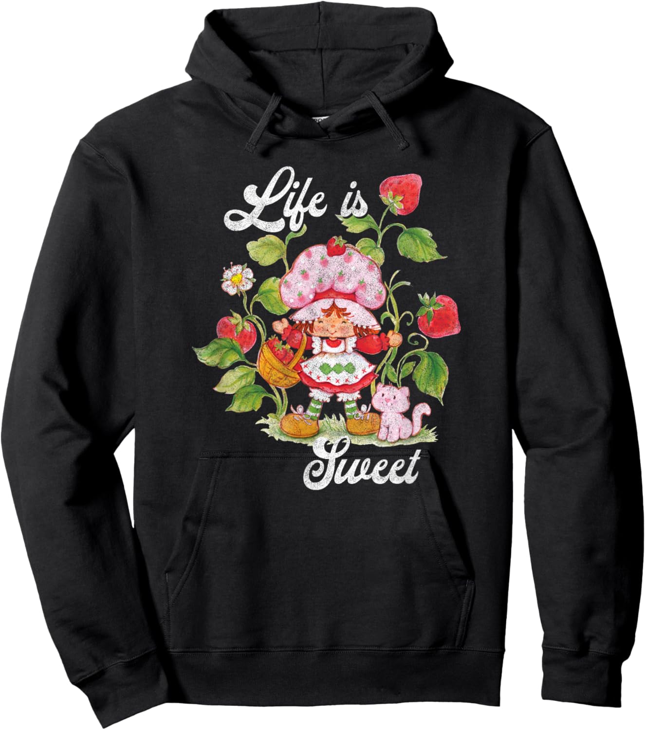 Strawberry Shortcake Life Is Sweet Vintage Berry Garden Hoodie - Hoodie | Black