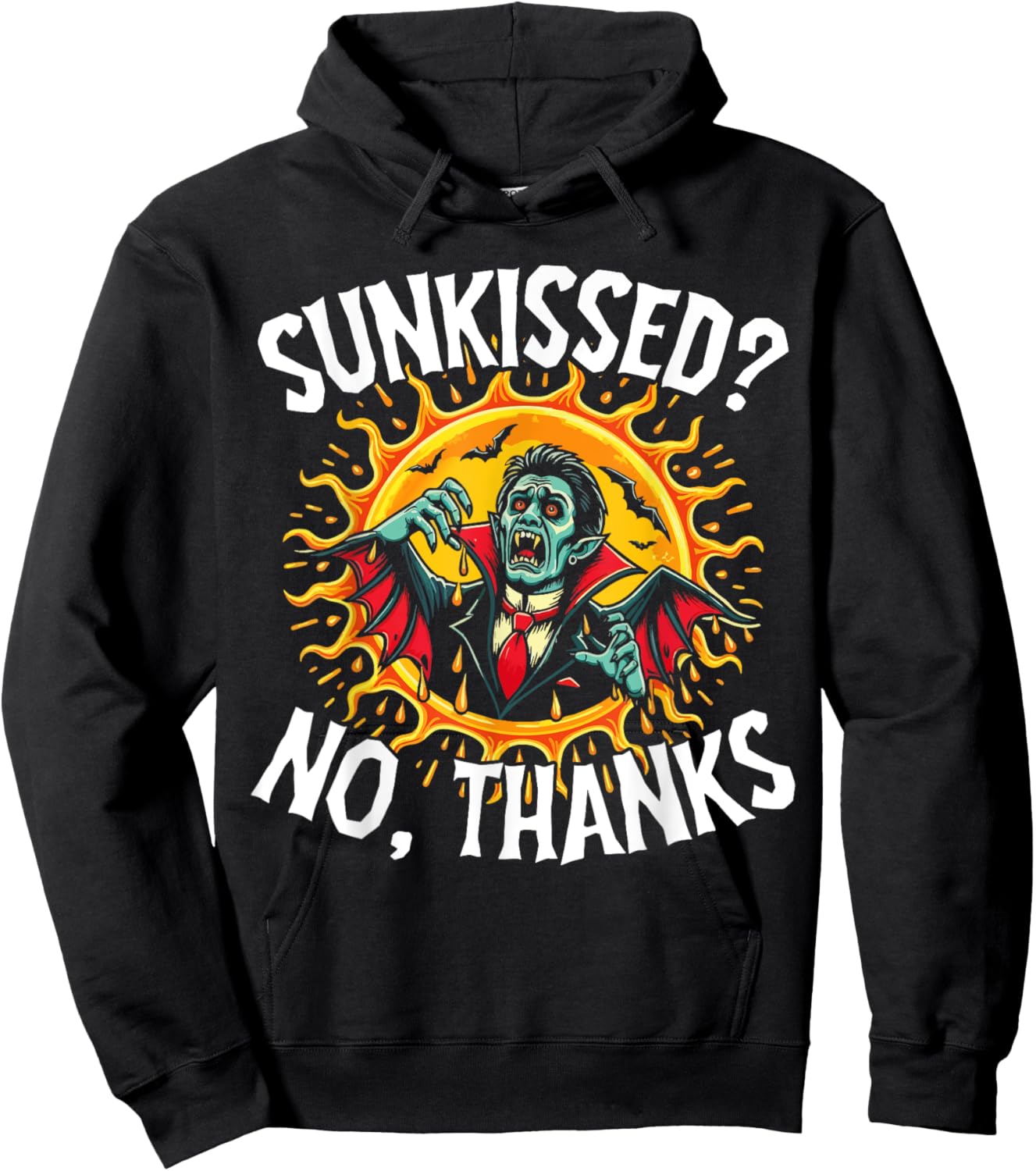 Vampire Design for Halloween Men Funny Vampires Hoodie - Hoodie | Black