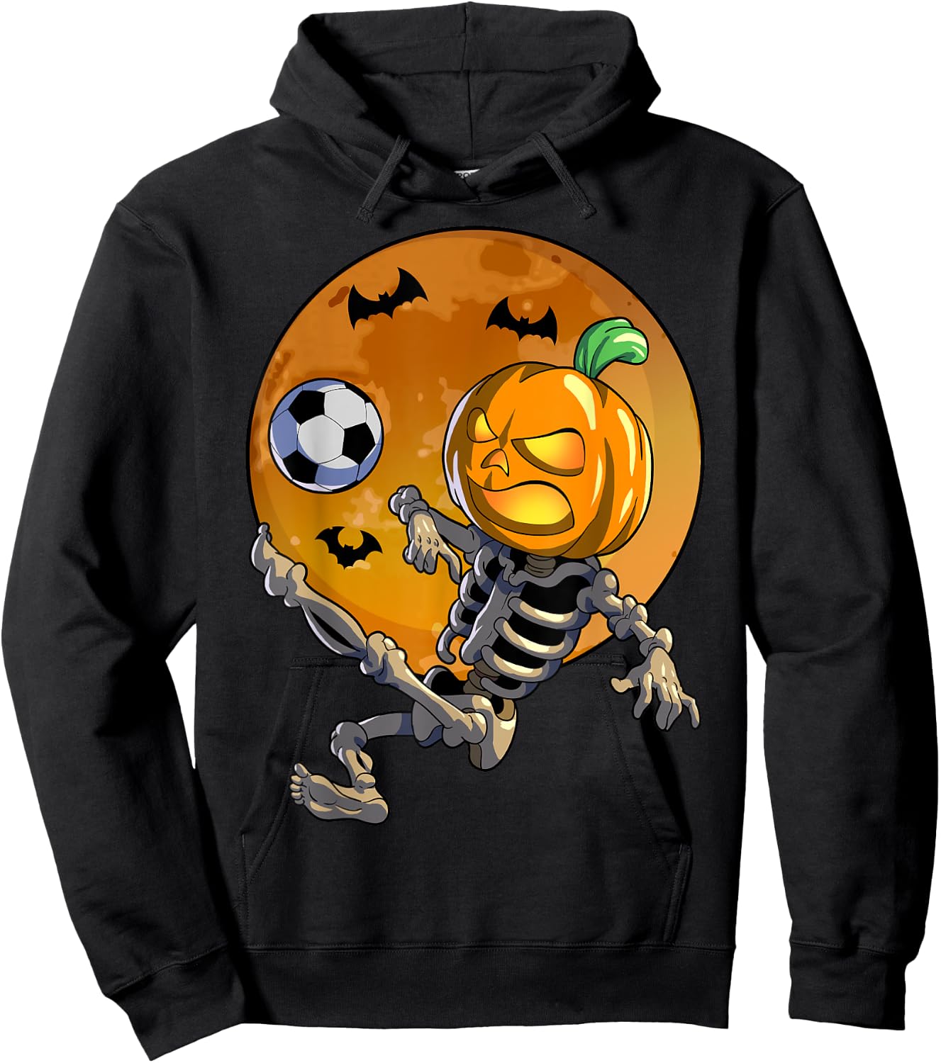Soccer Skeleton Halloween Men Boys Soccer Halloween Hoodie - Hoodie | Black