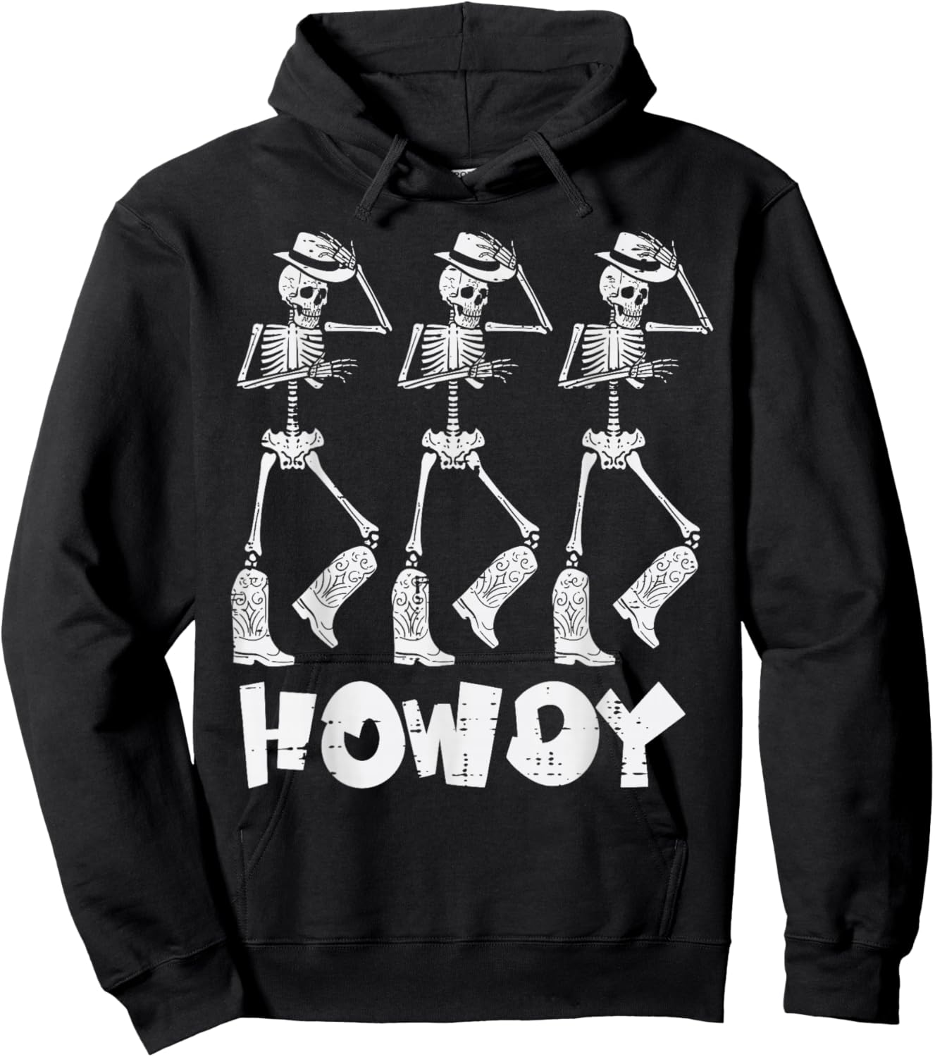 Halloween Cowboy Skeletons Howdy Costume Men Women Kids Boys Hoodie - Hoodie | Black