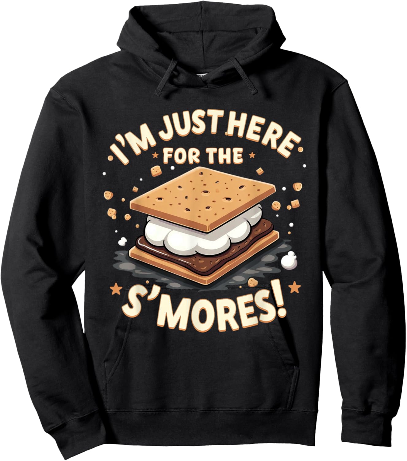Smores Lover I'm Just Here For The S'mores! S'more Campfire Hoodie - Hoodie | Black