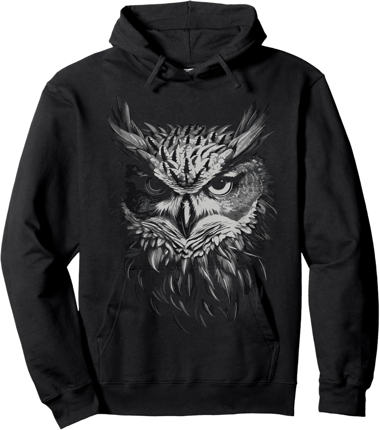 Vintage Owl Graphic Hoodie - Hoodie | Black