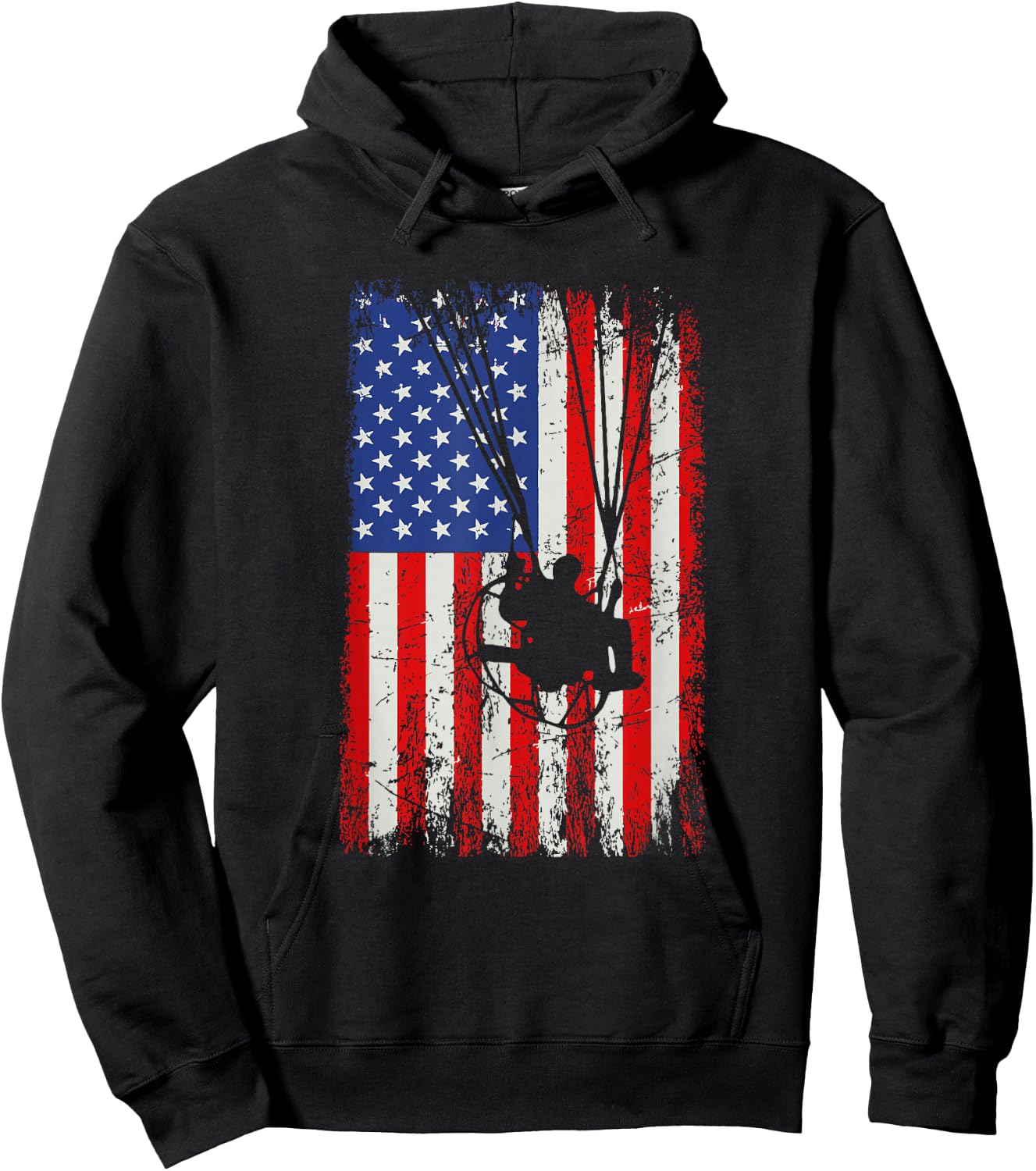 paramotor American Flag, paramotor Hoodie - Hoodie | Black